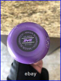 Miken Maniac ASA/USSSA Slow Pitch Bat 2019 Purple 34 27 oz