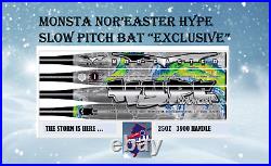 NIW Monsta Hype Noreaster Slowpitch Softball Bat Balanced 25oz ASA FIB