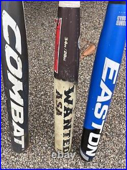 Slowpitch Softball Bats Lot Of 4 Combat Worth Easton Raw Powerwanted Composite